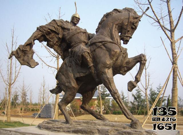 馬雕塑-公園戶外大型不銹鋼仿銅騎馬雕塑 馬雕塑-公園戶外大型不銹鋼仿銅騎馬雕塑高清圖片