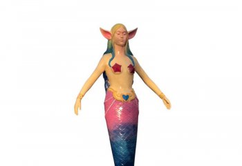 玻璃鋼卡通美人魚雕塑-玻璃鋼卡通美人魚雕塑，卡通美人魚玻璃鋼雕塑 
